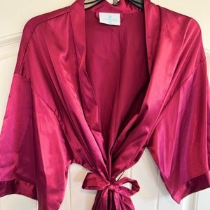 Turquaz Women’s Burgundy Robe S/M - bridesmaid